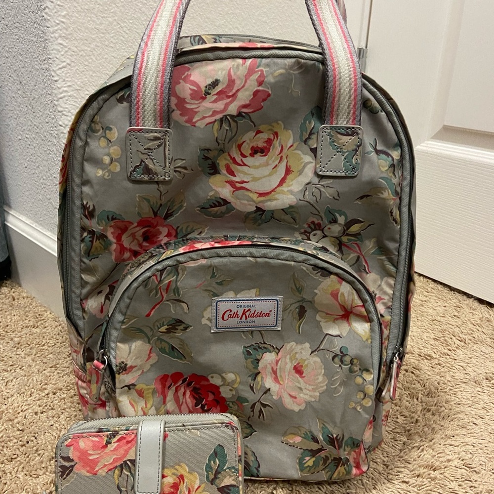 Catch Kidston backpack and folded zip wallet set